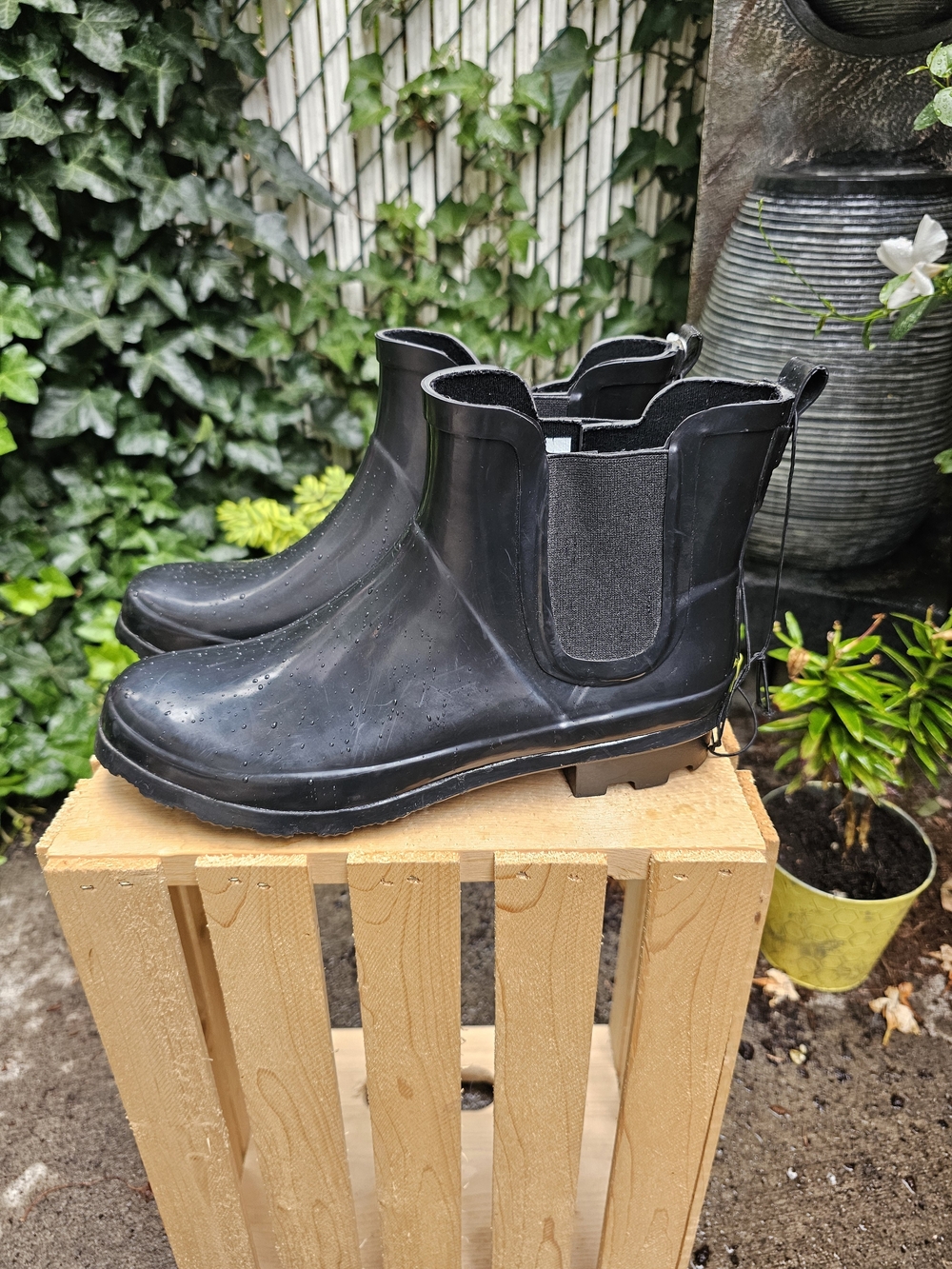 Western Chief Black Chelsea Rain Ankle Boots for Women